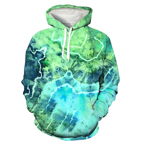 

Men's Hoodie Pullover Hoodie Sweatshirt Green Blue Purple Hooded Graphic Tie Dye Print Sports Outdoor Casual Daily 3D Print Streetwear Designer Big and Tall Spring Fall Clothing Apparel Hoodies