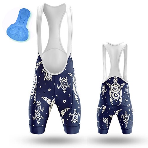 

21Grams Men's Cycling Bib Shorts Bike Bib Shorts Mountain Bike MTB Road Bike Cycling Sports Animal 3D Pad Cycling Breathable Quick Dry Dark Navy Polyester Spandex Clothing Apparel Bike Wear
