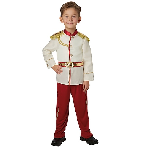 

Prince Retro Vintage Rococo Medieval 18th Century Outfits Party Costume Boys Kid's Costume Vintage Cosplay Queen's Platinum Jubilee 2022 Elizabeth 70 Years Long Sleeve Top / Pants / Pants