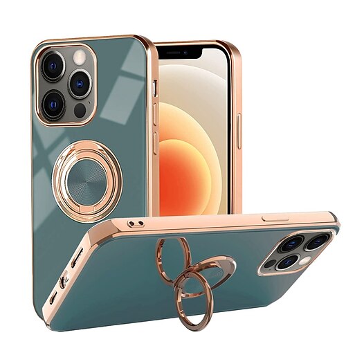 

téléphone Coque Pour Apple Coque Arriere iPhone 14 Pro Max 14 Plus 13 12 11 Pro Max Mini X XR XS Anneau de Maintien Antichoc Couleur Pleine TPU