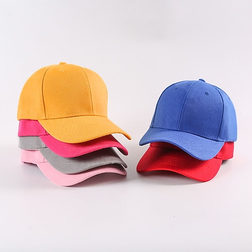 

Cotton Baseball Cap Running Cap Visor Hats Men's Women's Hat Solid Colored Adjustable Lightweight Breathable for Fitness Running Jogging Autumn / Fall Spring Summer Cream White Black