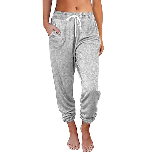 

Women's Sweatpants Joggers Cotton Blend Green Blue Wine Mid Waist Casual / Sporty Athleisure Leisure Sports Weekend Side Pockets Micro-elastic Short Comfort Chinese Style S M L XL XXL