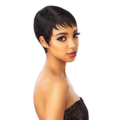 

Synthetic Wig Straight With Bangs Wig Short A1 Synthetic Hair Women's Cosplay Soft Fashion Black