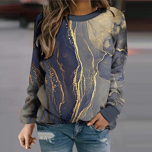 

Women's Sweatshirt Pullover Active Streetwear Print Green Blue Red Graphic Prints Daily Round Neck Long Sleeve S M L XL XXL / 3D Print