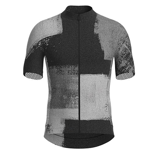 

21Grams Men's Cycling Jersey Short Sleeve Bike Top with 3 Rear Pockets Mountain Bike MTB Road Bike Cycling Breathable Quick Dry Moisture Wicking Reflective Strips Grey Graffiti Polyester Spandex