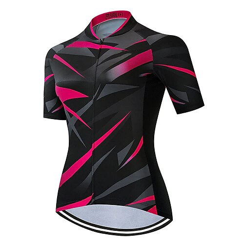 

21Grams Women's Cycling Jersey Short Sleeve Bike Top with 3 Rear Pockets Mountain Bike MTB Road Bike Cycling Breathable Quick Dry Moisture Wicking Reflective Strips Black Red Polyester Spandex Sports