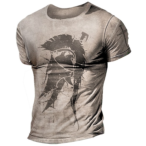 

Herren Unisex T Shirt Abstrakt Grafik-Drucke Vintage Rundhalsausschnitt Grau 3D-Druck Outdoor Strasse Kurzarm Bedruckt Bekleidung Sport Designer Casual Groß und hoch / Sommer / Sommer