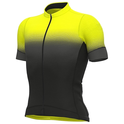 

21Grams Men's Cycling Jersey Short Sleeve Bike Top with 3 Rear Pockets Mountain Bike MTB Road Bike Cycling Breathable Quick Dry Moisture Wicking Reflective Strips Yellow Red Blue Gradient Polyester