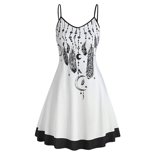 

Damen skims dress Weiß Ärmellos Rückenfrei Frühling Sommer Spaghetti-Träger Modern 2022 M L XL XXL 3XL 4XL 5XL