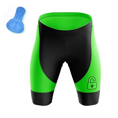 

21Grams Men's Bike Shorts Cycling Padded Shorts Bike Padded Shorts / Chamois Mountain Bike MTB Road Bike Cycling Sports Graphic 3D Pad Cycling Breathable Quick Dry Green Polyester Spandex Clothing
