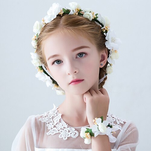 

Crown Tiaras Headbands Headpiece Imitation Pearl Rhinestone Wedding Party / Evening Retro With Floral Headpiece Headwear