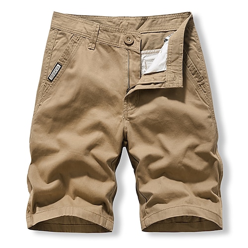 

Homme Short Cargo Short Shorts de Randonnée Zippé Poche Plein du quotidien Vacances 100% Coton Vêtement de rue mode Vert militaire Noir Non Elastique