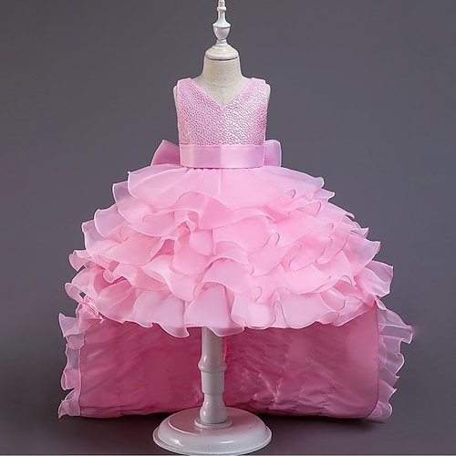 

Niños Poco Chica Vestido Color sólido Vestido de una línea Ocasión especial Plisado Blanco Rosa Rojo Asimétrico Sin Mangas Princesa Estilo lindo Vestidos Otoño Verano Ajuste regular 3-12 años