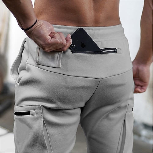 

Men's Joggers Cargo Pants Drawstring Towel Loop Bottoms Athletic Winter Cotton Breathable Quick Dry Moisture Wicking Fitness Gym Workout Running Sportswear Activewear Solid Colored Black Green