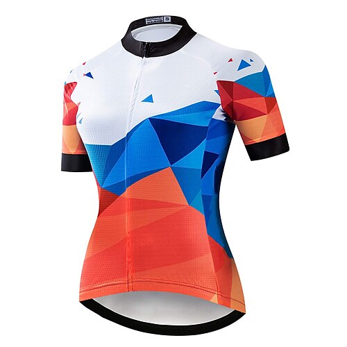 

21Grams Women's Cycling Jersey Short Sleeve Bike Top with 3 Rear Pockets Mountain Bike MTB Road Bike Cycling Breathable Quick Dry Moisture Wicking Reflective Strips Red Blue Polyester Spandex Sports