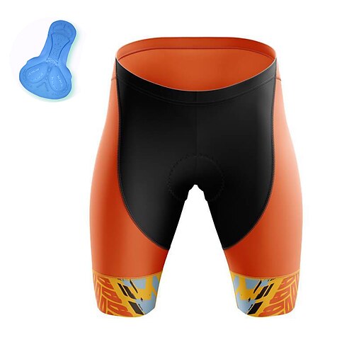 

21Grams Men's Bike Shorts Cycling Padded Shorts Bike Padded Shorts / Chamois Mountain Bike MTB Road Bike Cycling Sports 3D Pad Cycling Breathable Quick Dry Orange Polyester Spandex Clothing Apparel