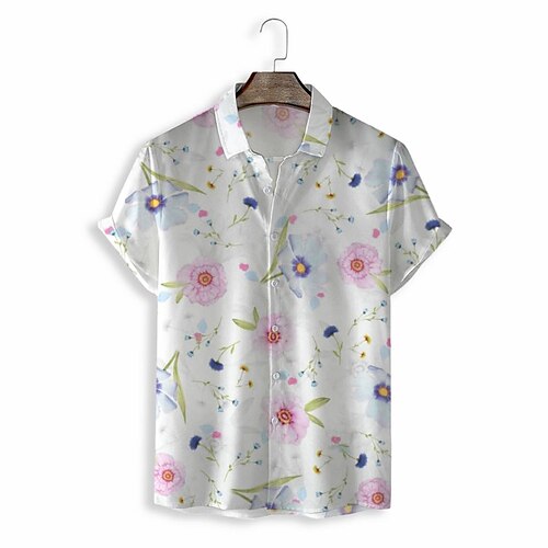 

Hombre Camisa Graphic Cuello Vuelto Blanco Impresión 3D Casual Diario Manga Corta Impresión 3D Ropa Moda Casual Clásico