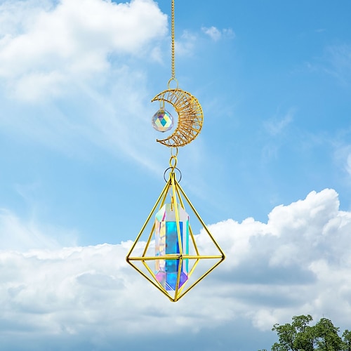 

Moon Crystal Suncatcher Crystal Sun Catcher Sun Light Catch Prism Crystal Lighting Pendant