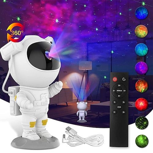 

Astronaut Star Galaxy Projector Starry Sky Night Light with Timer Remote Control USB Nebula Lamp 8 Light Modes for Children Adults Baby Bedroom 360°Adjustable Design