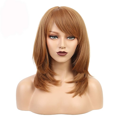 

Short Wig Oblique Bangs Natural Wig Natural Wig Heat-resistant Natural Fiber Average