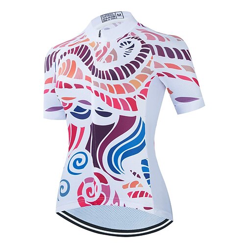 

21Grams Women's Cycling Jersey Short Sleeve Bike Top with 3 Rear Pockets Mountain Bike MTB Road Bike Cycling Breathable Quick Dry Moisture Wicking Reflective Strips White Polyester Spandex Sports