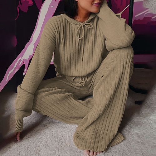 

Per donna Plus Size loungewear Completi Tute 2 pezzi Colore puro Di tendenza Informale Comoda Interni Strada Giornaliero Poliestere Felpa Manica lunga Pullover Pantalone Inverno Autunno Nero Viola