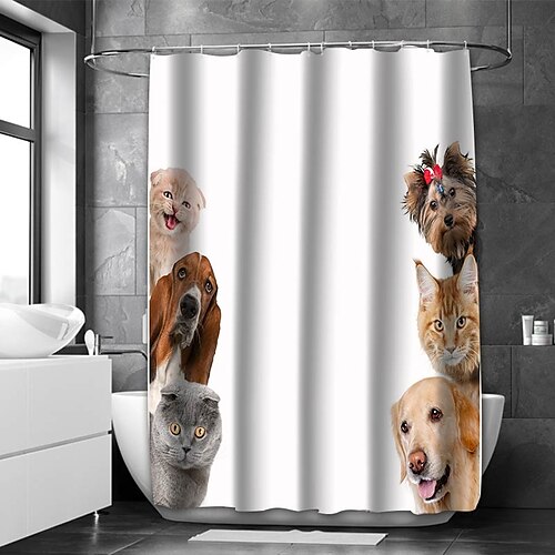 

Beautiful View From The Window Pattern Printing Bathroom Shower Curtain Leisure Toilet Four-Piece Design