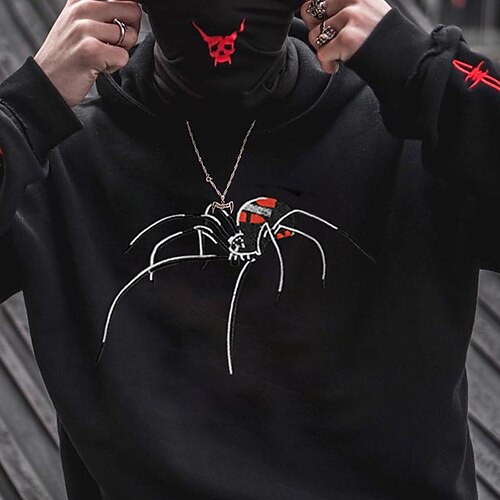 

Homens Moletom com capuz Vermelho Preto Com Capuz Gráfico Animal Modelado Casual Diário Feriado Roupa de Esporte Casual Grande e Alto Primavera Outono Roupa Moletons Moletons