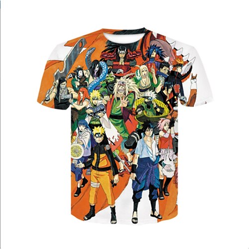 

Naruto Hatake Kakashi Anime Cartoon Manga 3D 3D Harajuku Graphic T-shirt For Men's Women's Adults' 3D Print Polyester / Cotton Blend