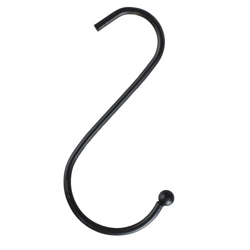 

10pcs 100mm Simple Wall Iron Bending Forming Hook Clothes Hook Flower Basket Hook Black S-Type