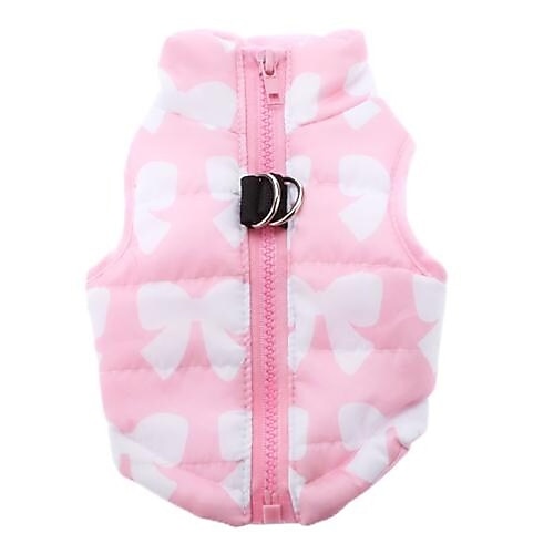 

Cat Dog Coat Vest Puppy Clothes Bowknot Casual / Daily Keep Warm Outdoor Winter Dog Clothes Puppy Clothes Dog Outfits Breathable Pink Costume for Girl and Boy Dog Cotton XS S M L