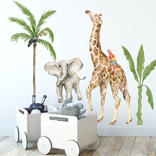 

Cartoon Children's Room Wall Stickers Home Bedroom Living Room Wall Removable Waterproof Watercolor Stickers