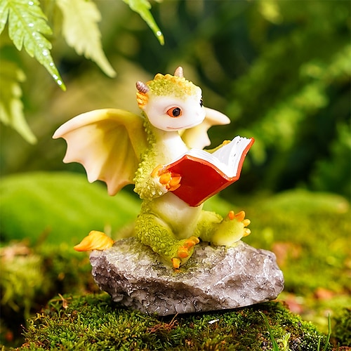 

hjemmeinnredning hage miniatyr lesing dragon harpiks dekorative gjenstander