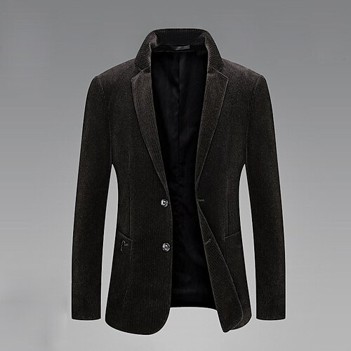 

Men's Business Blazer Regular Regular Fit Solid Color Gold 2022 / Winter
