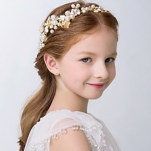 

Crown Tiaras Headbands Headpiece Imitation Pearl Rhinestone Wedding Party / Evening Retro With Faux Pearl Headpiece Headwear