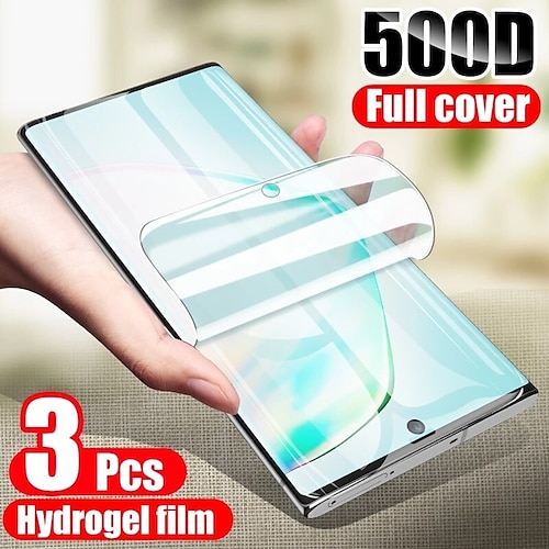 

[3PCS]Front Screen Protector For Samsung Galaxy S21 S20 Plus Ultra S10 S9 S8 Plus Note 10 9 8 A72 A52 Hydrogel Film High Definition (HD) Scratch Proof