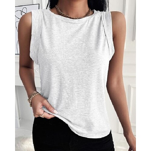 

Round Neck Sleeveless Casual Top