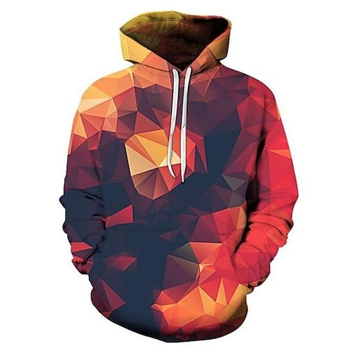 

Hombre Unisexo Sudadera Con Capucha Naranja Con Capucha Geométrico Estampados Estampado Casual Diario Deportes Impresión 3D Design Casual Grande y alto Primavera Otoño Ropa Sudaderas con capucha