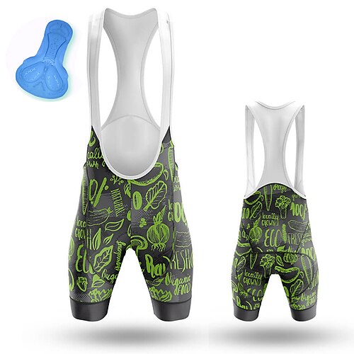 

21Grams Men's Cycling Bib Shorts Bike Bib Shorts Mountain Bike MTB Road Bike Cycling Sports 3D Pad Cycling Breathable Quick Dry Green Polyester Spandex Clothing Apparel Bike Wear / Stretchy