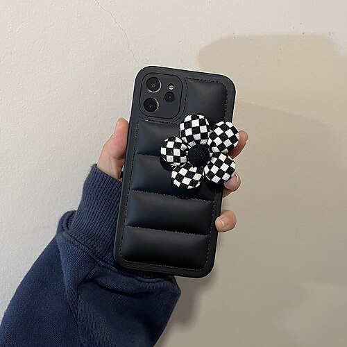 

Phone Case For Apple Back Cover iPhone 13 12 11 Pro Max X XR XS Max Shockproof Dustproof Puffer Solid Colored Flower Silicone