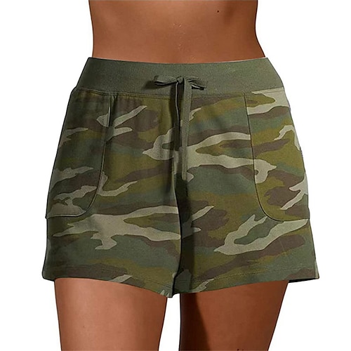 

Women's Casual Chinos Print Short Pants Casual Daily Micro-elastic Graphic Prints Cotton Blend Outdoor Sports Mid Waist Loose ArmyGreen Green Purple Wine Grey S M L XL XXL