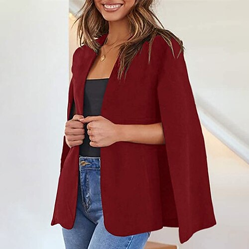 

Women's Blazer Outdoor Street Daily Spring Summer Regular Coat V Neck Slim Windproof Warm Streetwear Casual Jacket Long Sleeve Solid Color Stylish Green Blue Pink