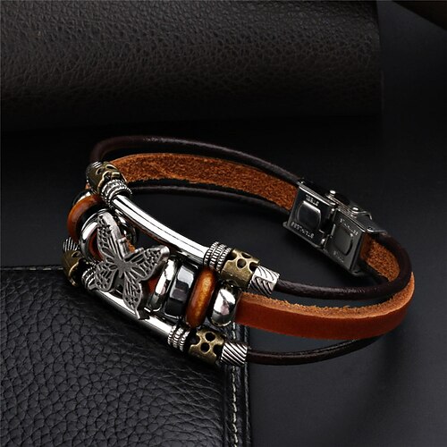 

Men's Bracelet Bangles Classic Imagine Personalized Stylish Fashion European Trendy Hard Leather Bracelet Jewelry Silver / Golden For Party Gift Daily Prom Festival