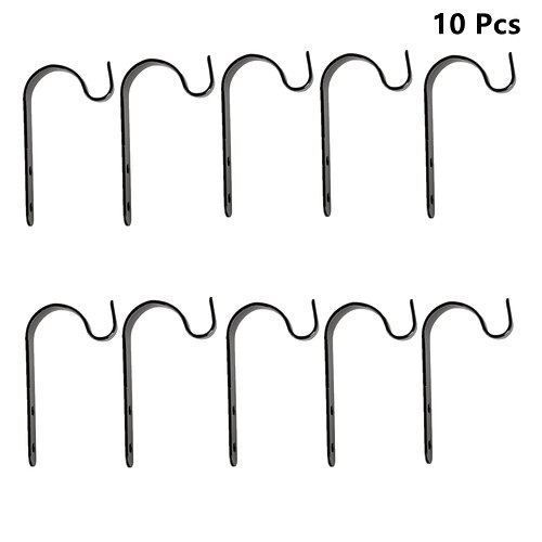 

10pcs J-Type Black 61mm Iron Hook Painting Flower Basket Clothes Hook Accessories Plant Support