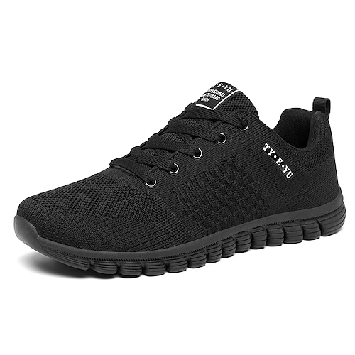 

Men's Sneakers Comfort Shoes Sporty Casual Outdoor Daily Fitness & Cross Training Shoes Walking Shoes Tissage Volant Black Gray Fall Spring