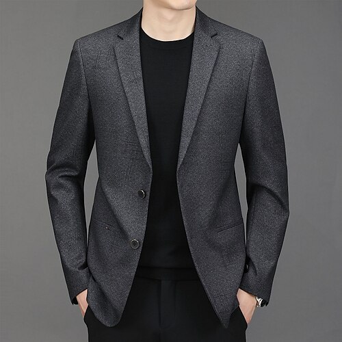 

Men's Casual Blazer Regular Regular Fit Solid Color Gray 2022