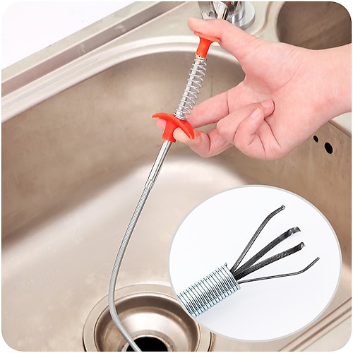 

62cm Spring Pipe Dredging Tools Drain Snake/Cleaner Sticks Clog Remover Cleaning Tools Household for Kitchen Sink