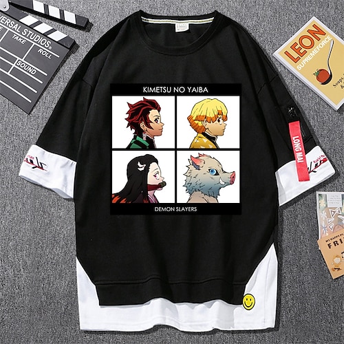 

Matador de Demônios: Kimetsu no Yaiba Kamado Nezuko Kamado Tanjirou Japonesa/Curta Anime Desenho Anime Harajuku Arte Gráfica Kawaii Camiseta Para Homens Mulheres Unisexo Adulto Hot Stamping Poliéster