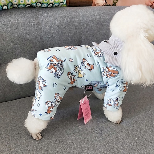 

Pet Cotton Coat Cute Cartoon Dog Autumn And Winter Clothes Four-legged Teddy Than The Bear Pomeranian Four-legged Coat Thickened