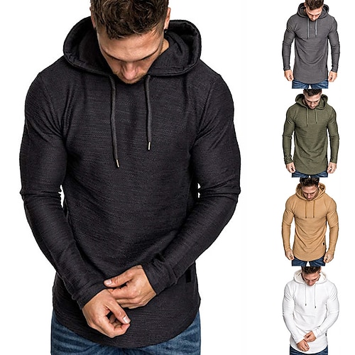 

Men's Hoodie Hooded Solid Color Sports & Outdoor Casual Cool Sportswear Winter Fall Clothing Apparel Hoodies Sweatshirts Long Sleeve / Spring